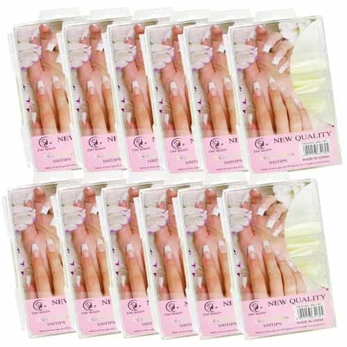 Unhas Postiças Bailarina com 100 Tips Stay Beauty 365-180 - Pcte c/ 12 unid