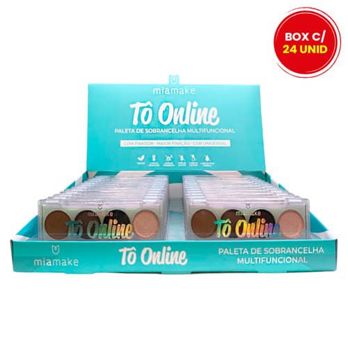 Paleta de Sobrancelha Multifuncional Tô Online Mia Make 275 - Box c/ 24 unid