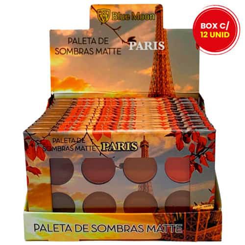 Paleta de Sombras Matte Paris Blue Moon BM-7802 - Box c/ 12 unid