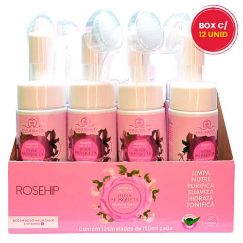 Mousse Micelar Rosa Mosqueta Espuma de Limpeza Facial Phállebeauty PH0565 - Box c/ 12 unid