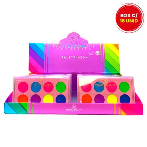 Paleta de Sombras Neon Phállebeauty PH0330 - Box c/ 16 unid