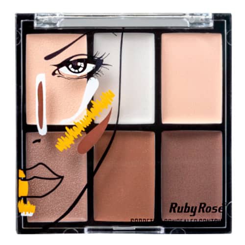 Paleta de Corretivo e Contorno Fair Ruby Rose HB-8088