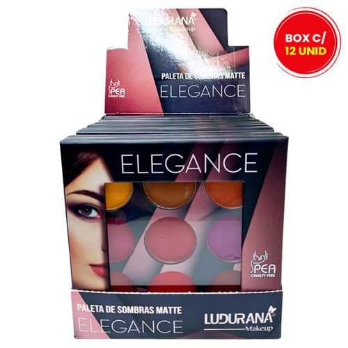 Paleta de Sombras Matte Elegance Ludurana B00222 - Box c/ 12 unid