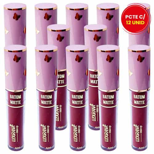 Batom Líquido Matte Vinho Ludurana B00153 - Pcte c/ 12 unid