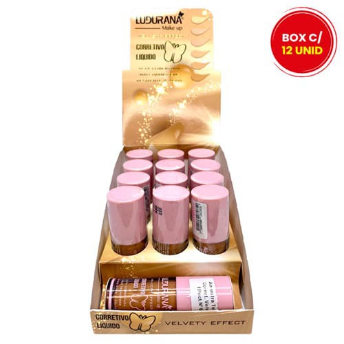 Corretivo Líquido Velvety Effect Cor 02 Ludurana B00128 - Box c/ 12 unid