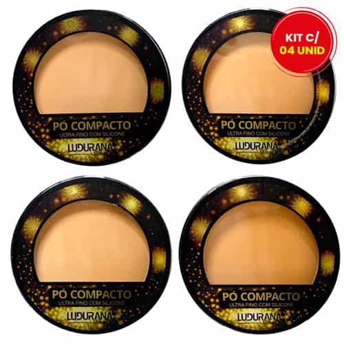 Pó Compacto Ultrafino com Silicone Ludurana B00199 - Kit c/ 04 unid