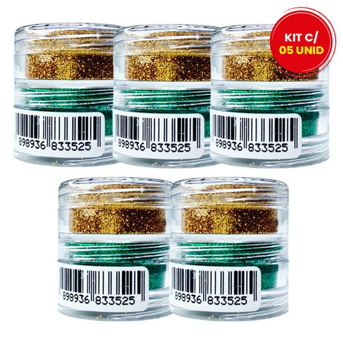 Kit com 02 Glitter em Pó Color Make 2705 - Kit c/ 05 unid