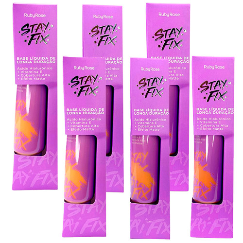 Base Líquida de Longa Duração Stay Fix Grupo 3 Cores Escuras Ruby Rose HB-873/G3 - Kit c/ 06 unid