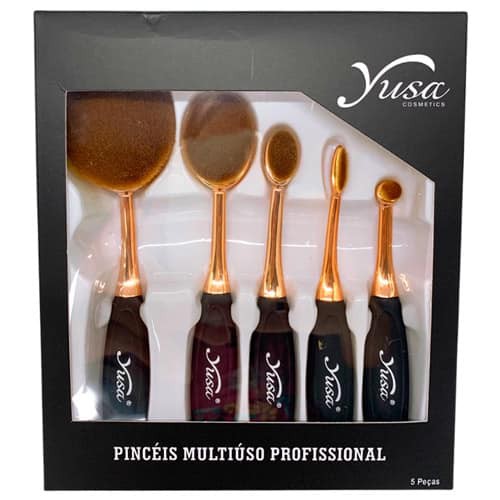 Kit com 05 Pincéis Ovais Multiuso Profissional Yusa B-2215