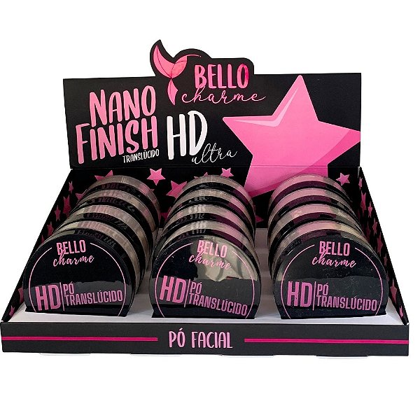 Pó Facial Translúcido HD Ultra Nano Finish Bello Charme BC34 - Box c/ 12 unid