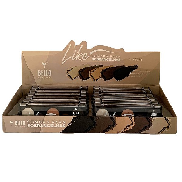 Paleta de Sombras para Sobrancelha Like Bello Charme BC30 - Box c/ 12 unid