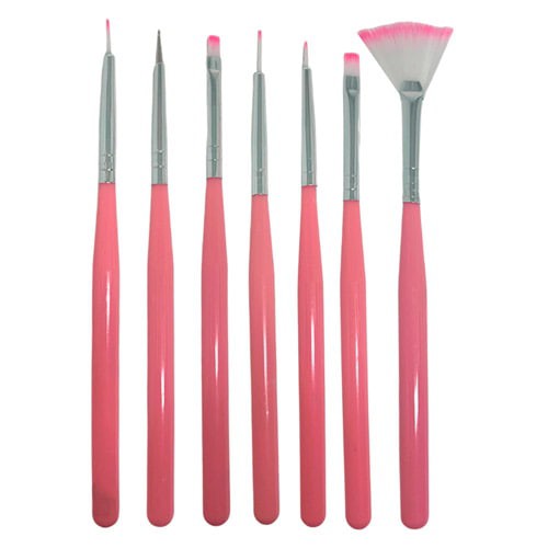 Kit com 07 Pincéis para Decoração de Unhas JD-3070