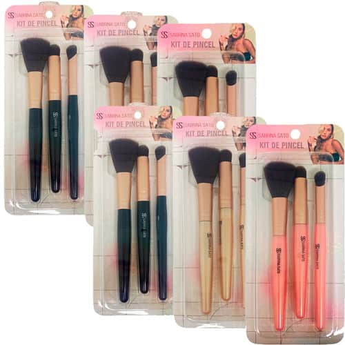 Kit com 03 Pinceis para Maquiagem Sabrina Sato SS-1892 - Kit c/ 06 unid