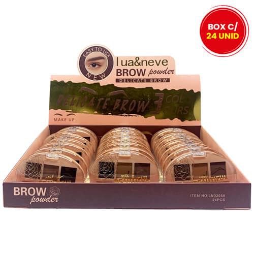 Trio de Sombras para Sobrancelha Delicate Brow Lua & Neve LN02058 - Box c/ 24 unid