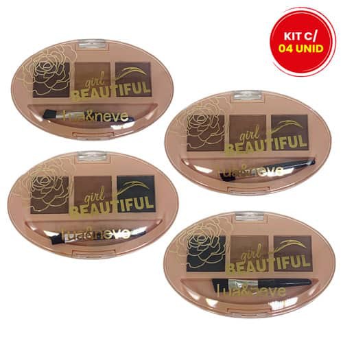 Trio de Sombras para Sobrancelha Delicate Brow Lua & Neve LN02058 - Kit c/ 04 unid