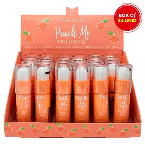 Primer Blur em Bastão Peach Me Mia Make 250 - Box c/ 24 unid