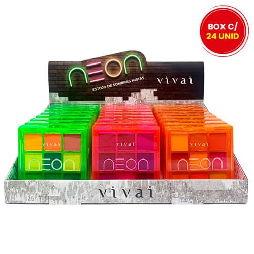 Paleta de Sombras Mistas Neon Vivai 4035.8.1 - Box c/ 24 unid