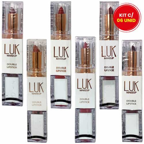 Batom Duo Double Lipstick Luk - Kit c/ 06 unid