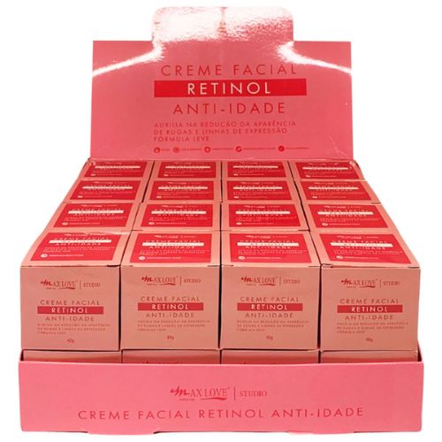 Creme Facial Retinol Anti-Idade Max Love - Box c/ 32 unid