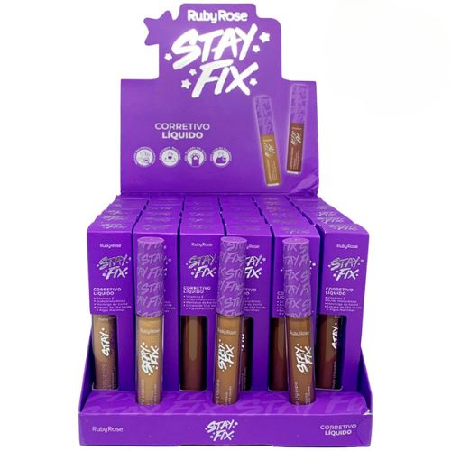 Corretivo Líquido Stay Fix Grupo 2 Cores Médias Ruby Rose HB-912/G2 - Box c/ 36 unid
