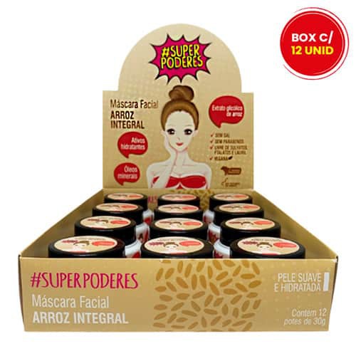 Máscara Facial Arroz Integral Super Poderes ARRSP01 - Box c/ 12 unid