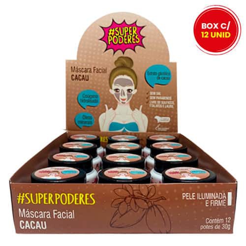 Máscara Facial Cacau Super Poderes CAUSP01 - Box 12 unid