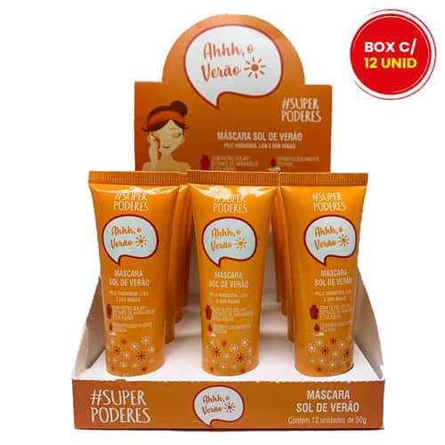 Máscara Bisnaga Sol de Verão Super Poderes MFSP07 - Box c/ 12 unid