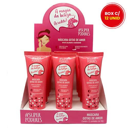 Máscara Bisnaga Gotas de Amor Super Poderes MFSP11 - Box c/ 12 unid