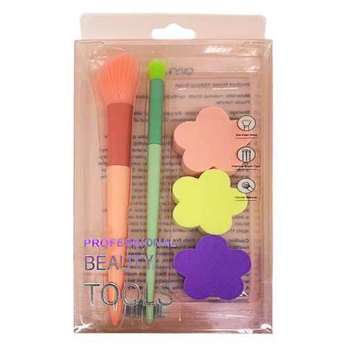 Kit com 02 Pincéis e 03 Esponjas LUA155-206-5-5