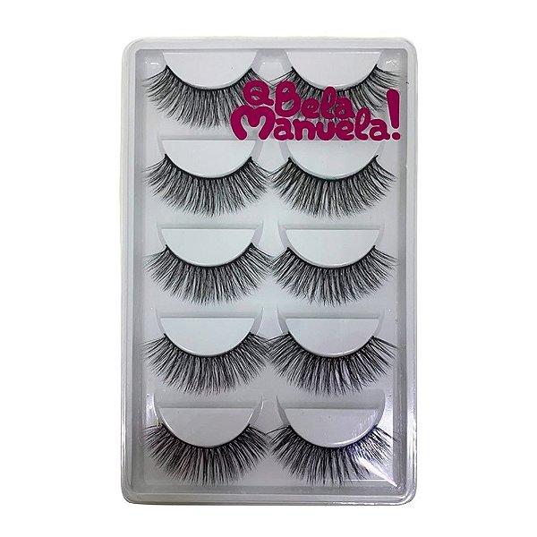 Kit com 05 Pares de Cílios Postiços Qbela Manuela! QBM-665-1