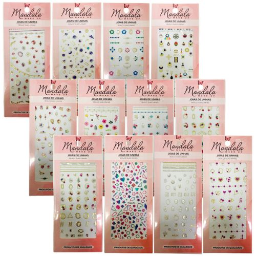 Adesivo Decorativo para Unhas Mandala DF-3113 - Pcte c/ 12 unid