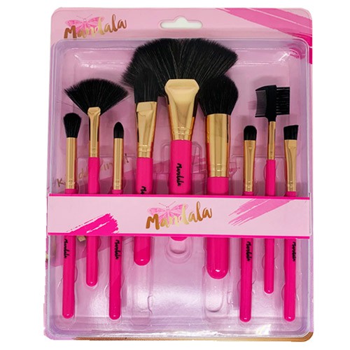 Kit com 09 Pinceis para Maquiagem Mandala PM-023