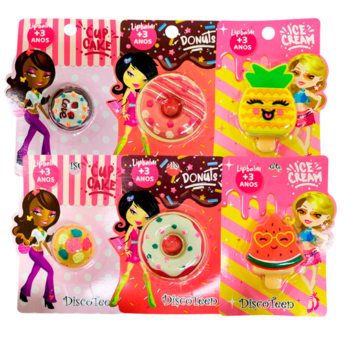 Lip Balm Infantil Disco Teen HB101870 - Kit c/ 06 unid