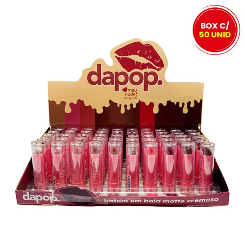 Batom Bastão Bala Matte Meu Nude Preferido Dapop DP2207 - Box c/ 50 unid
