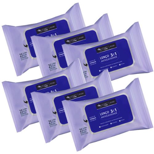 Lenço de Limpeza Antioleosidade 3 em 1  Max Love - Kit c/ 06 unid