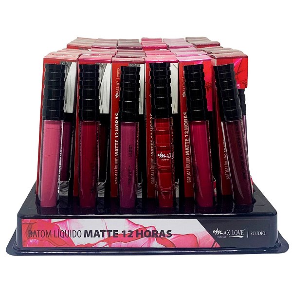 Batom Líquido Matte 12 horas Max Love  - Box c/ 48 unid