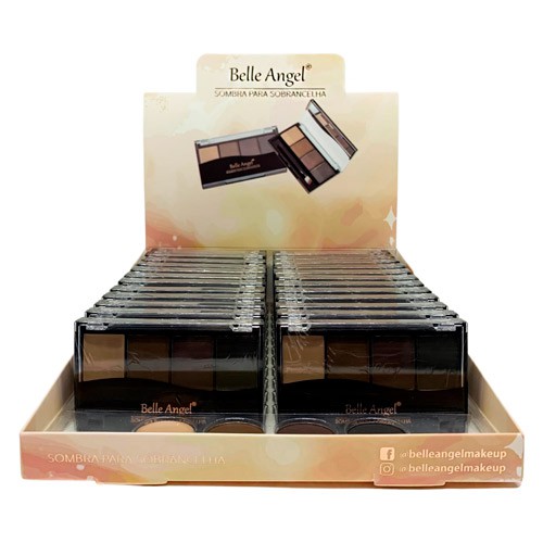 Paleta de Sombra para Sobrancelhas e Fixador Belle Angel B113 - Box c/ 24 unid