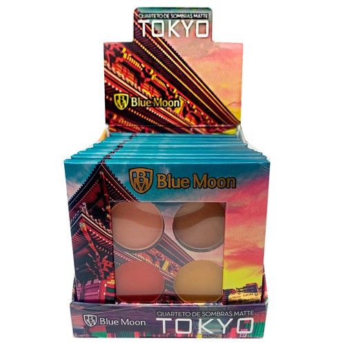 Quarteto de Sombras Matte Tokyo Blue Moon BM-7807 - Box c/ 12 unid