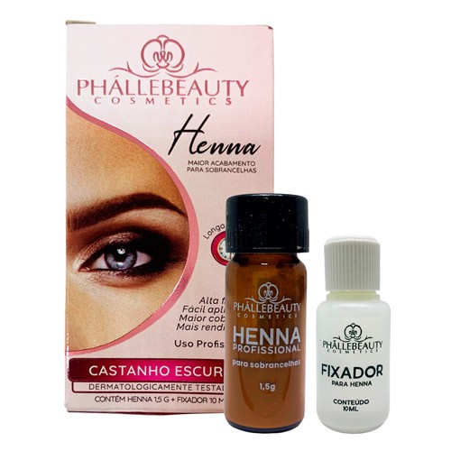 Henna para Sobrancelha Castanho Escuro Phállebeauty PH0594
