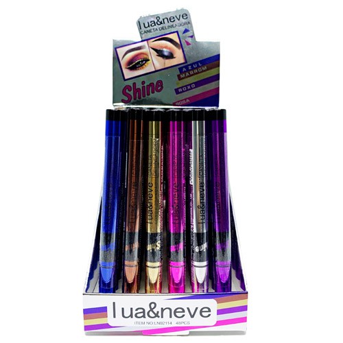 Caneta Delineadora Colorida Shine Lua & Neve LN02114 - Box c/ 48 unid