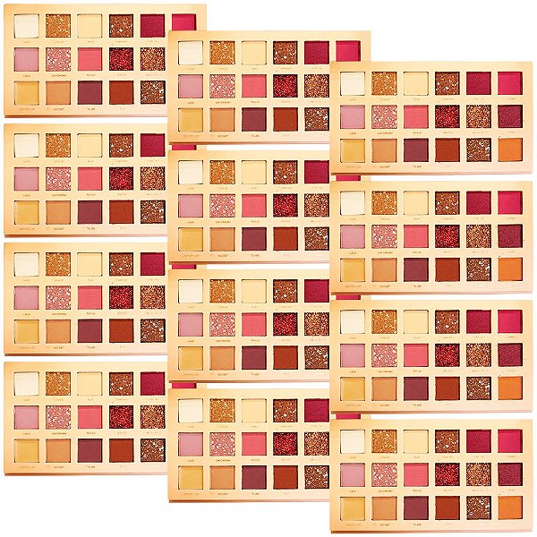 Paleta de Sombras 18 Cores New Nude Febella PSO30318 - Box c/ 12 unid