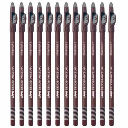 Lápis de Sobrancelha Universal com Apontador Mia Make 284 - Pcte c/ 12 unid