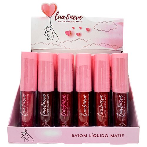 Batom Líquido Matte Lua & Neve LN006 - Box c/ 24 unid
