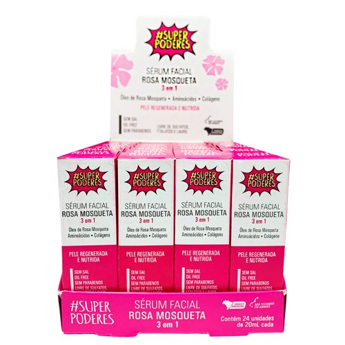 Sérum Facial Rosa Mosqueta 3 em 1 Super Poderes SRMSP01 - Box c/ 24 unid