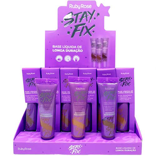 Base Líquida de Longa Duração Stay Fix Grupo 4 Cores Escuras Ruby Rose HB-873/G4 - Box c/ 36 unid