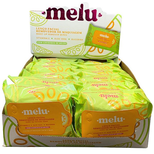 Lenço Facial Demaquilante Melão Melu Ruby Rose HB-207 - Box c/ 12 unid