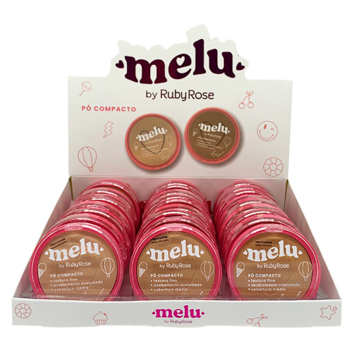 Pó Compacto Melu Grupo 1 Cores Claras Ruby Rose RR-853/1 - Box c/ 24 unid
