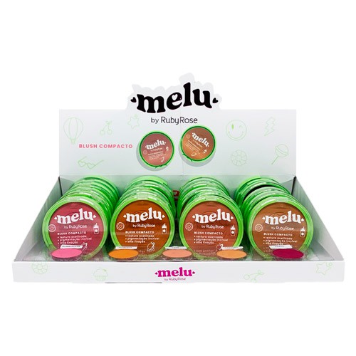 Blush Compacto Melu Ruby Rose RR-871 - Box c/ 24 unid