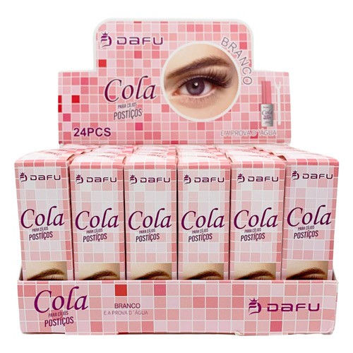 Cola para Cílios Postiços Branca Dafu DF-CL011 - Box c/ 24 unid
