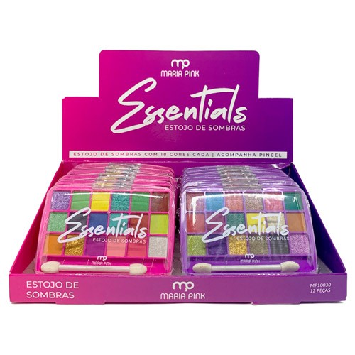 Paleta de Sombras Essentials Infantil Maria Pink MP10030 - Box c/ 12 unid